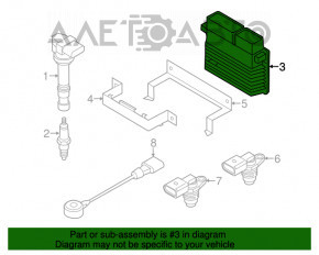 Blocul ECU al motorului VW Passat b8 16-19 SUA 1.8