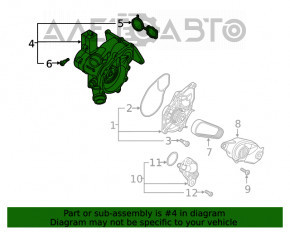 Помпа водяная с корпусом термостата Audi A3 8V 15-20 1.8T, 2.0T