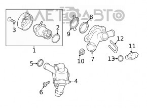 Corpul senzorului de temperatură a lichidului de răcire VW Passat b7 12-15 SUA 2.5