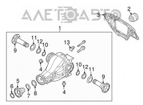 Diferențialul spate reductor Audi Q5 8R 13-17 2.0T, 3.0 tfsi, hibrid