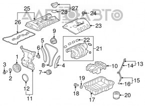 Передняя крышка двигателя Mitsubishi Outlander 14-21 2.4