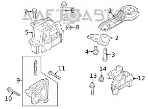 Pernele centrale ale motorului Mitsubishi Outlander 14-19 3.0, noi, originale OEM