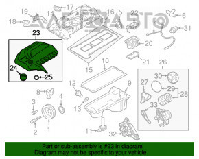 Capacul motorului BMW X5 E70 07-13 3.0 N55 are fixarea ruptă