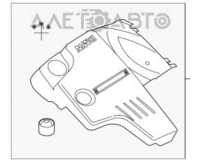 Capacul motorului BMW X3 F25 11-17 2.0T are suportul rupt, nasul este rupt