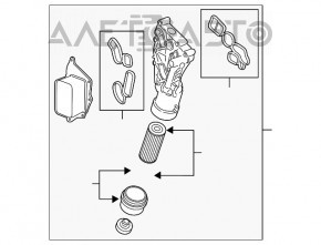 Corpul filtrului de ulei al motorului Mini Cooper F56 3d 14- 1.5t cu schimbător de căldură