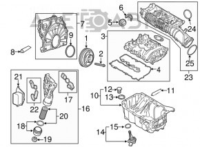 Corpul filtrului de ulei al motorului Mini Cooper F56 3d 14- 1.5t cu schimbător de căldură