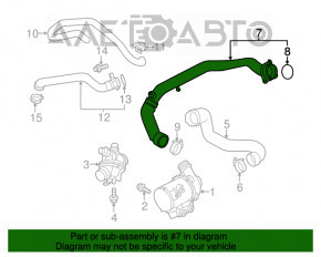 Патрубок охлаждения от помпы металл BMW X5 E70 07-13 3.0