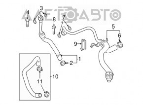 Racordul de retur al radiatorului de racire Mini Cooper Clubman R55 07-14 1.6 turbo nou OEM original