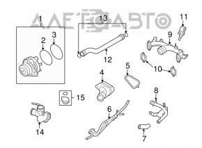 Gâtul de umplere al sistemului de răcire al Infiniti Q50 14-15 3.7 VQ37VHR