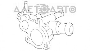 Corpul termostatului Nissan Pathfinder 13-20 hibrid este din plastic.