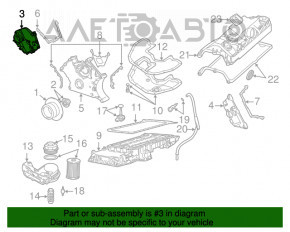 Capacul motorului cu lanț de distribuție, partea dreapta superioară față, BMW X5 E70 4.8 N62B48