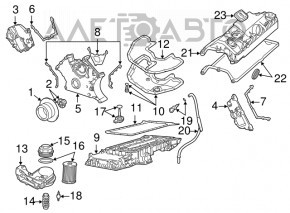 Capacul motorului cu lanț de distribuție, partea dreapta superioară față, BMW X5 E70 4.8 N62B48