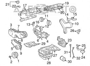 Capacul supapei dreapta Toyota Highlander 08-13 hibrid 3MZ-FE