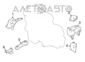 Pernele motorului dreapta Nissan Rogue Sport 17-19