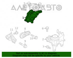 Pernele motorului drept Nissan Rogue 21-22 2.5