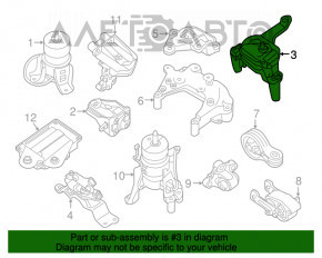 Подушка двигателя правая Nissan Pathfinder 13-20 hybrid