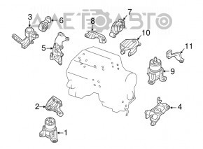 Suport motor de pernă frontală Nissan Pathfinder 13-20 FWD