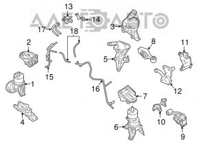 Suport motor spate Nissan Maxima A36 16- 3.5 nou original OEM