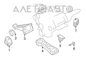 Suportul de motor spate pentru perna de motor Infiniti G35 4d 06-09 manuală