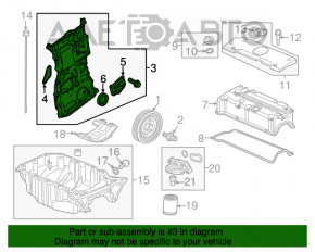 Передняя крышка двигателя Honda CRV 12-16 2,4