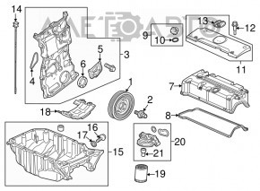 Передняя крышка двигателя Honda CRV 12-16 2,4