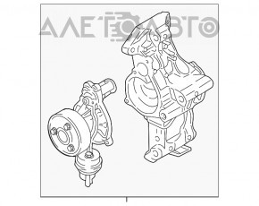 Pompa de apă BMW F30 17-18 B46 are o fixare ruptă pe clapetă.