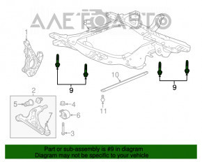 Șuruburile de fixare a suportului de suspensie frontală 6 bucăți GMC Terrain 18- 98mm