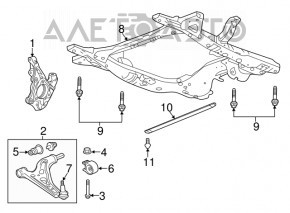 Șuruburile de fixare a suportului de suspensie frontală 6 bucăți GMC Terrain 18- 98mm