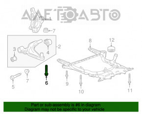 Șuruburile de fixare a suportului de subrame față, set de 8 bucăți, Chevrolet Cruze 16-