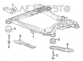 Șurub de fixare a suportului de subramă frontală, 2 bucăți, Chevrolet Volt 11-15, 123 mm.