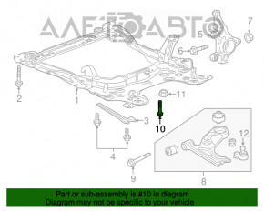 Șurub de fixare a suportului de subramă frontală, 2 bucăți, Buick Encore 17-19, 94 mm.