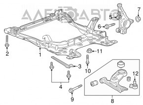 Șurub de fixare a suportului de subramă frontală, 2 bucăți, Buick Encore 17-19, 94 mm.