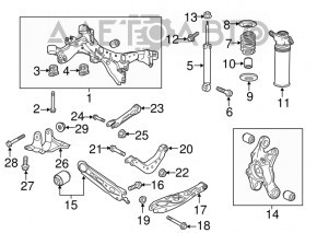 Șuruburile de fixare a suportului spate al șasiului, 4 bucăți, GMC Terrain 18- 100mm.