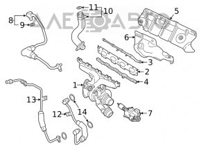 Suportul turbinei BMW 5 G30 17-23 2.0T, hibrid 530e