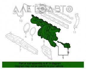 Turbina completă cu colector pentru BMW 7 G11 G12 16-19 B58 77k, combustibil, curea, pentru piese.