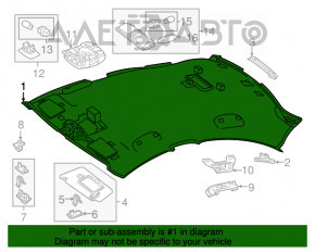 Обшивка потолка Mercedes CLA 14-19 черн, люк