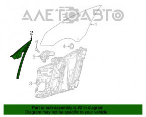 Garnitură de etanșare a geamului față stânga Mercedes CLA 14-19 față pe ușă