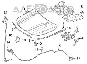 Garnitura capotei Mercedes CLA 14-19 nouă OEM originală