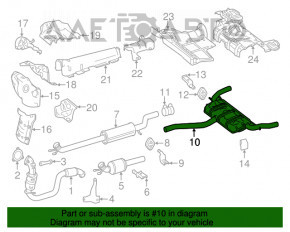 Silentioză spate cu tanc pentru Mercedes CLA 250 14-19 fără capace