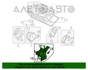 Capacul frontal al curelei de distribuție, partea inferioară a Honda Accord 13-17 3.5