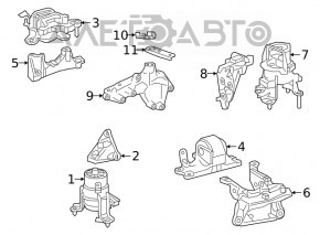 Suport motor stânga pentru pernă Toyota Rav4 19- 2.5