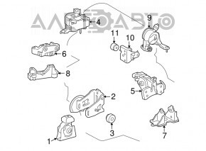 Pernele motorului drept Lexus Hs250h 10-12