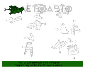 Pernele motorului dreapta Lexus RX350 16-22 cu suport