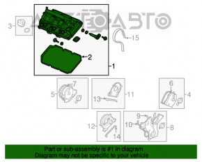 Крышка клапанная Acura TLX 15-19 3.5 передняя