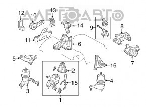 Кронштейн подушки двигателя передней Lexus RX350 10-15