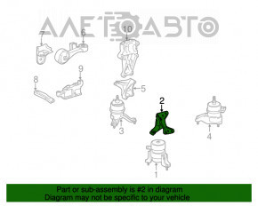 Suportul pentru perna motorului din față Toyota Camry v50 12-14 2.5, hibrid SUA tip 2.