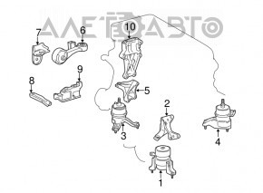 Кронштейн передней подушки двигателя Toyota Camry v50 12-14 2.5, hybrid usa тип 2