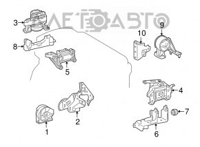 Suport motor dreapta pentru perna de motor Lexus NX200t NX300 15-21