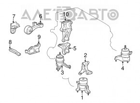 Suport motor amortizor inferior dreapta Toyota Camry v50 12-14 2.5, hibrid SUA tip 1