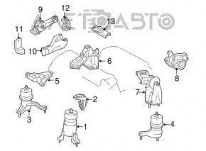 Suport motor dreapta pentru perna Toyota Highlander 11-13 hibrid.